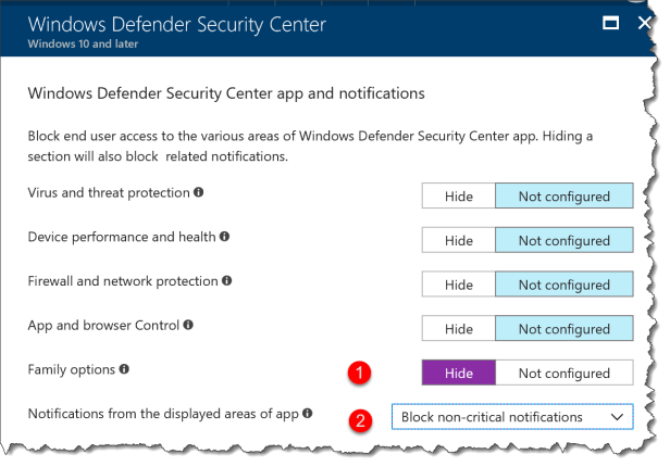 Windows 10 - Configure WindowsDefenderSecurityCenter - 23