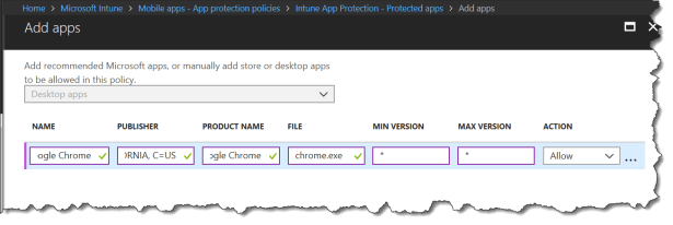 Intune Wip - Add new application - Add 05
