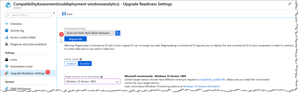 Windows Analytics CommercialID - UpgradeReadiness - 02