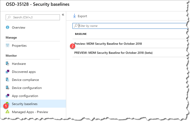 start using intune securitybaseline - 21