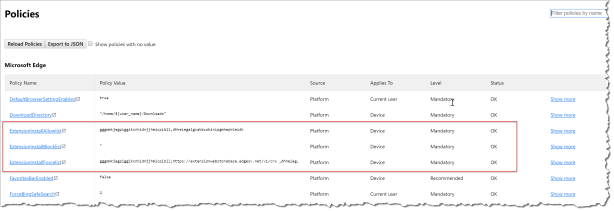 Mange Edge browser extensions with Intune - 19