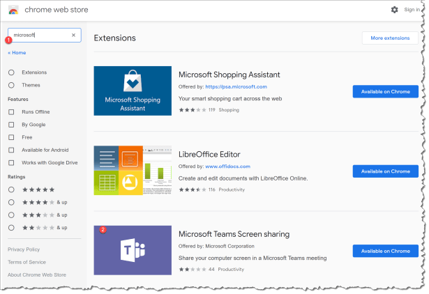 Mange Edge browser extensions with Intune - chrome 01