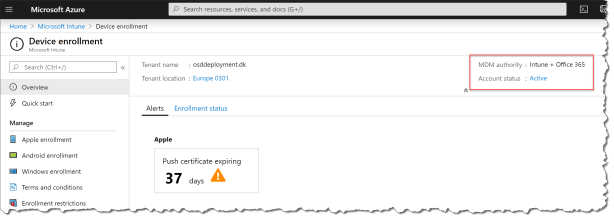 Mobile Device Management authority in Microsoft Intune - 02