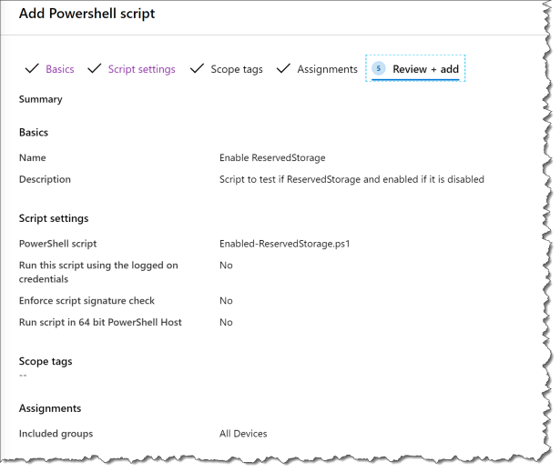 Enable ReservedStorage from Intune - 04